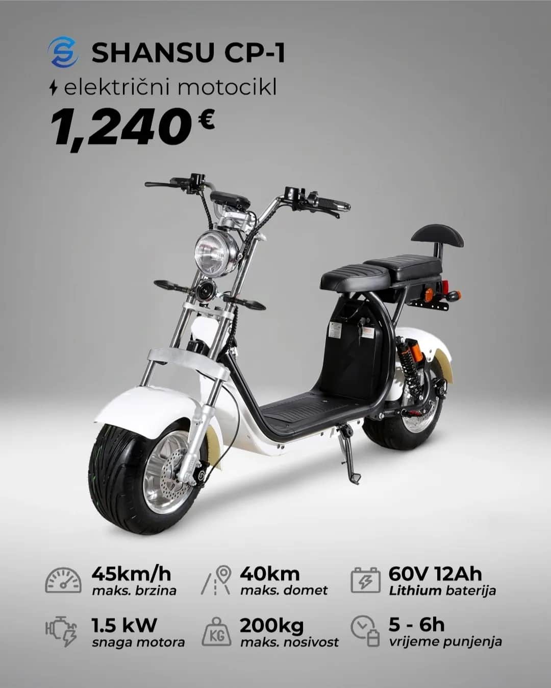 Shansu cp-1 Elektricni motocik