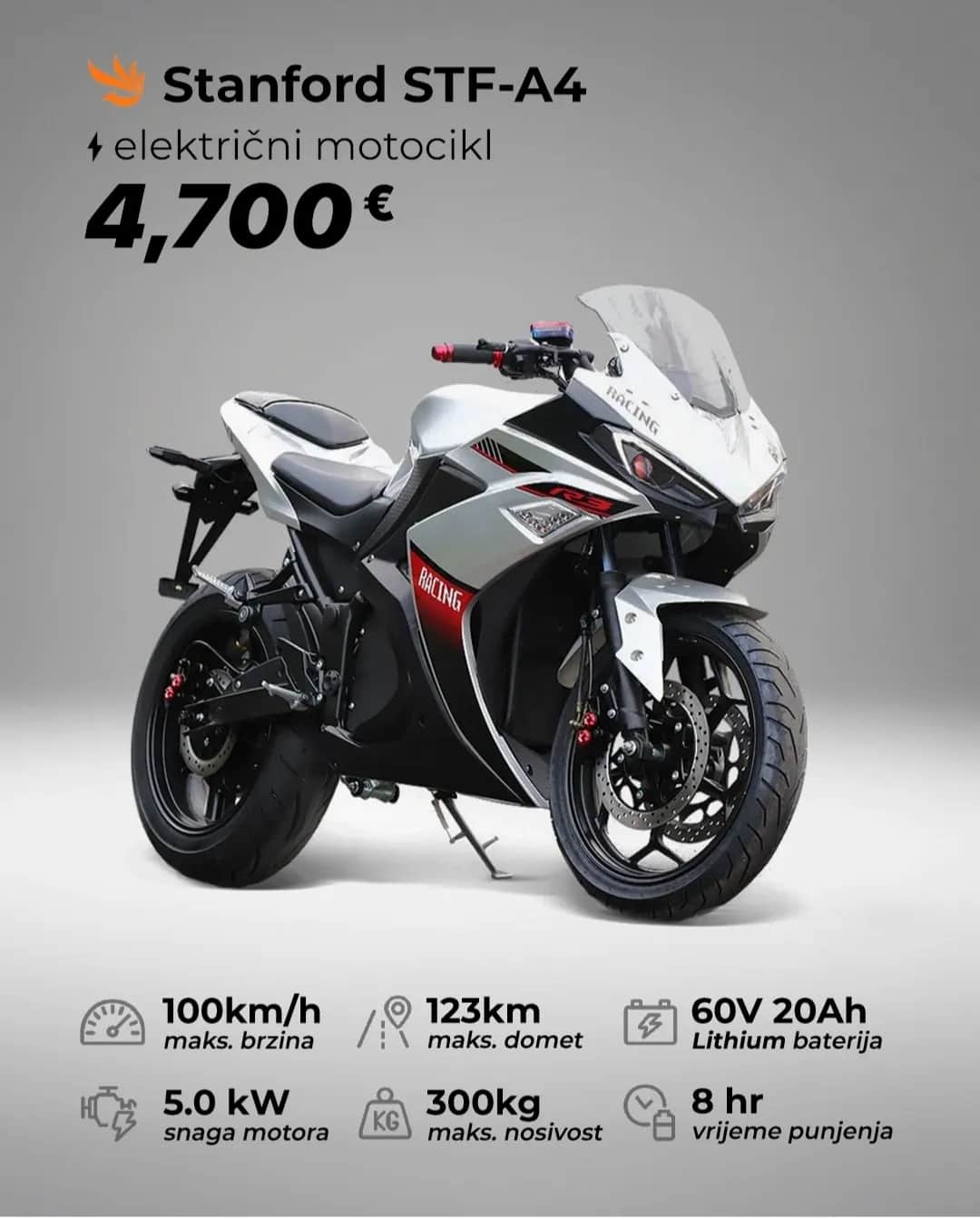 Elektricni motocikl Stanford