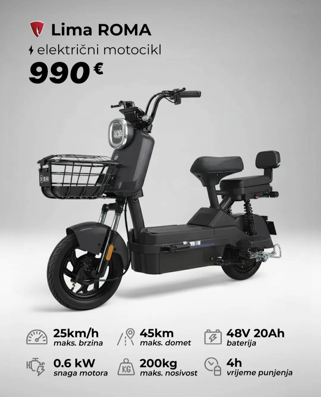 Elektricni motocikl Lima